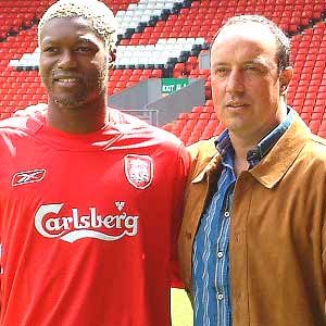 Rafael Benítez og Djibril Cissé, nýju mennirnir á Anfield!